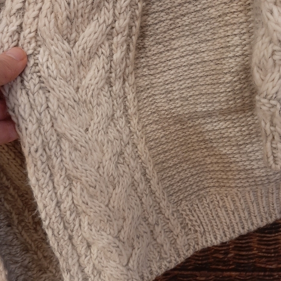 Yigal Azrouel Mohair Wool Cardigan Sweater Medium Cable Knit Fisherman Chunky - Picture 4 of 9